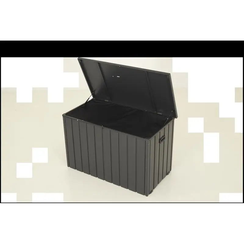 

Ящик для хранения на открытом воздухе, металлический контейнер на 200 галлонов с сумкой из ткани Оксфорд, запираемый, водонепроницаемый для патио, серый цвет