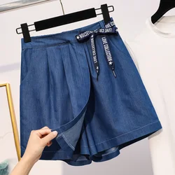 XL-5XL 플러스 사이즈 여름 반바지 여성 섹시한 높은 허리 반바지 캐주얼 느슨한 짧은 데님 반바지 플러스 사이즈 3xl