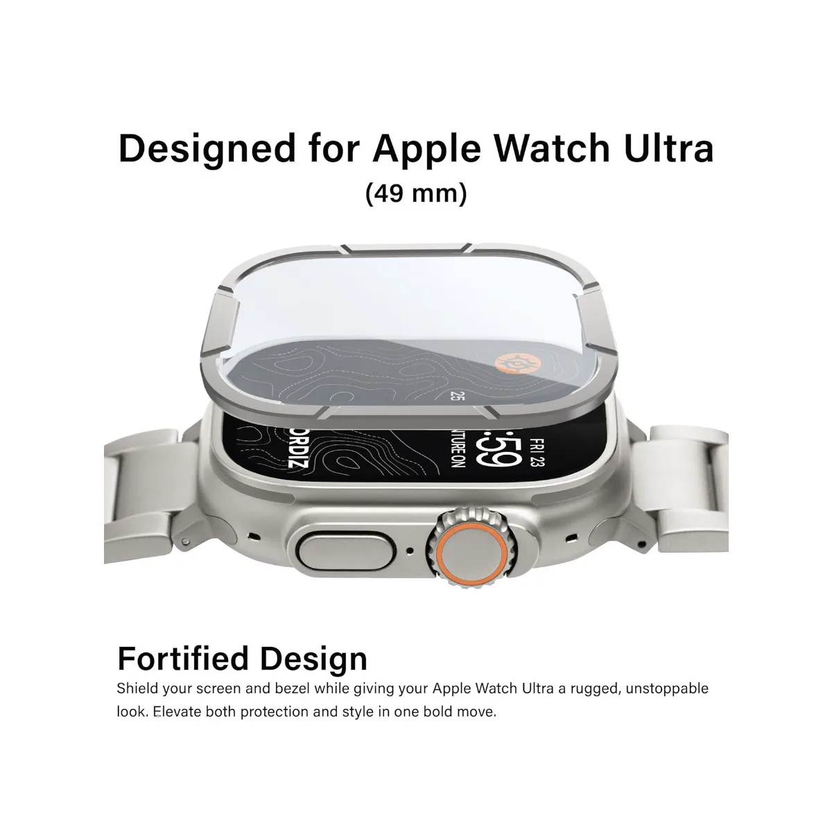 スクリーンプロテクター強化ガラス Apple Watch Ultra 2 49mm ガラス + 金属バンパー 傷防止 iWatch シリーズ Ultra 49MM アクセサリー