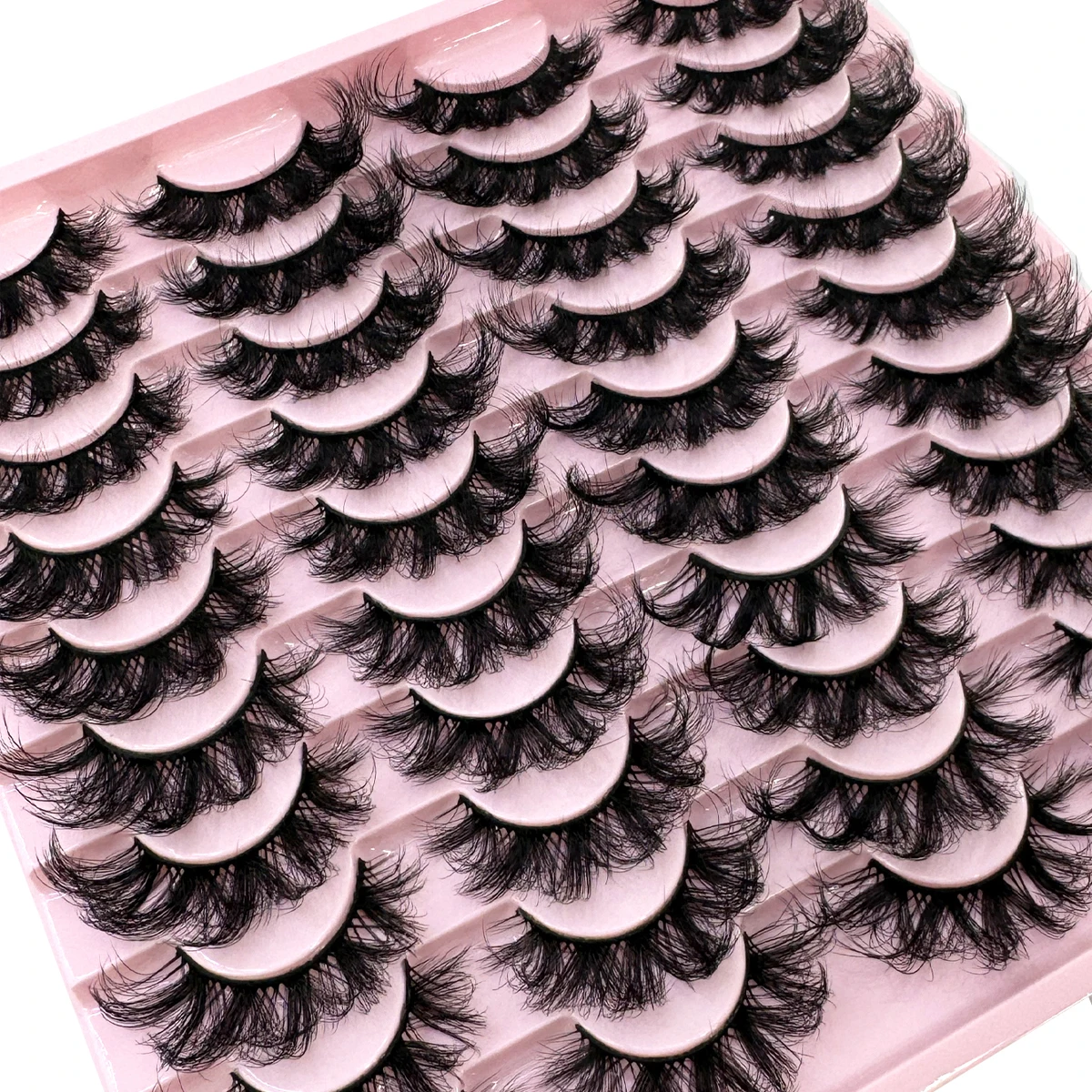 20 pares de pestañas de visón 3D, pestañas de gato, pestañas esponjosas y tenues con volumen, efecto de plumas naturales, banda Flexible ligera, pestañas postizas