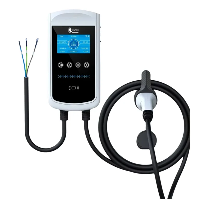 Feyree 22KW 32A Typ2 EV-Ladegerät 11KW 3P EVSE Wallbox 7,6KW 1P 4,3-Zoll-Bildschirm Neue Smart-App-Steuerung Ladestation Autoladegerät