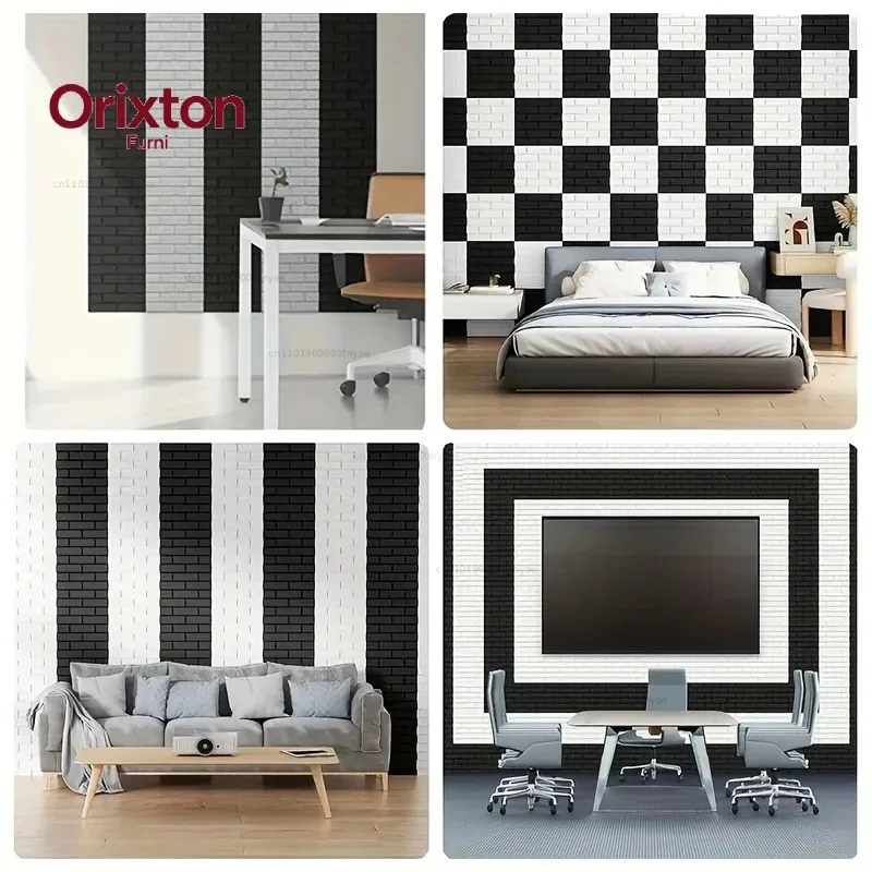 Brick Design Self-Adhesive Soundproof Wall Panels That Reduce Noise and Eliminate Echoes for Home Bedrooms Offices Music Rooms