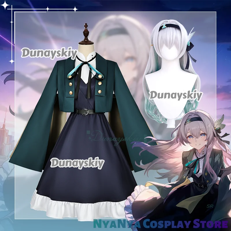 

Firefly Cosplay Costume Cosplay Wig Game Honkai: Star Rail Navy Dress Uniform Full Set For Halloween Party Carnival Women Girl