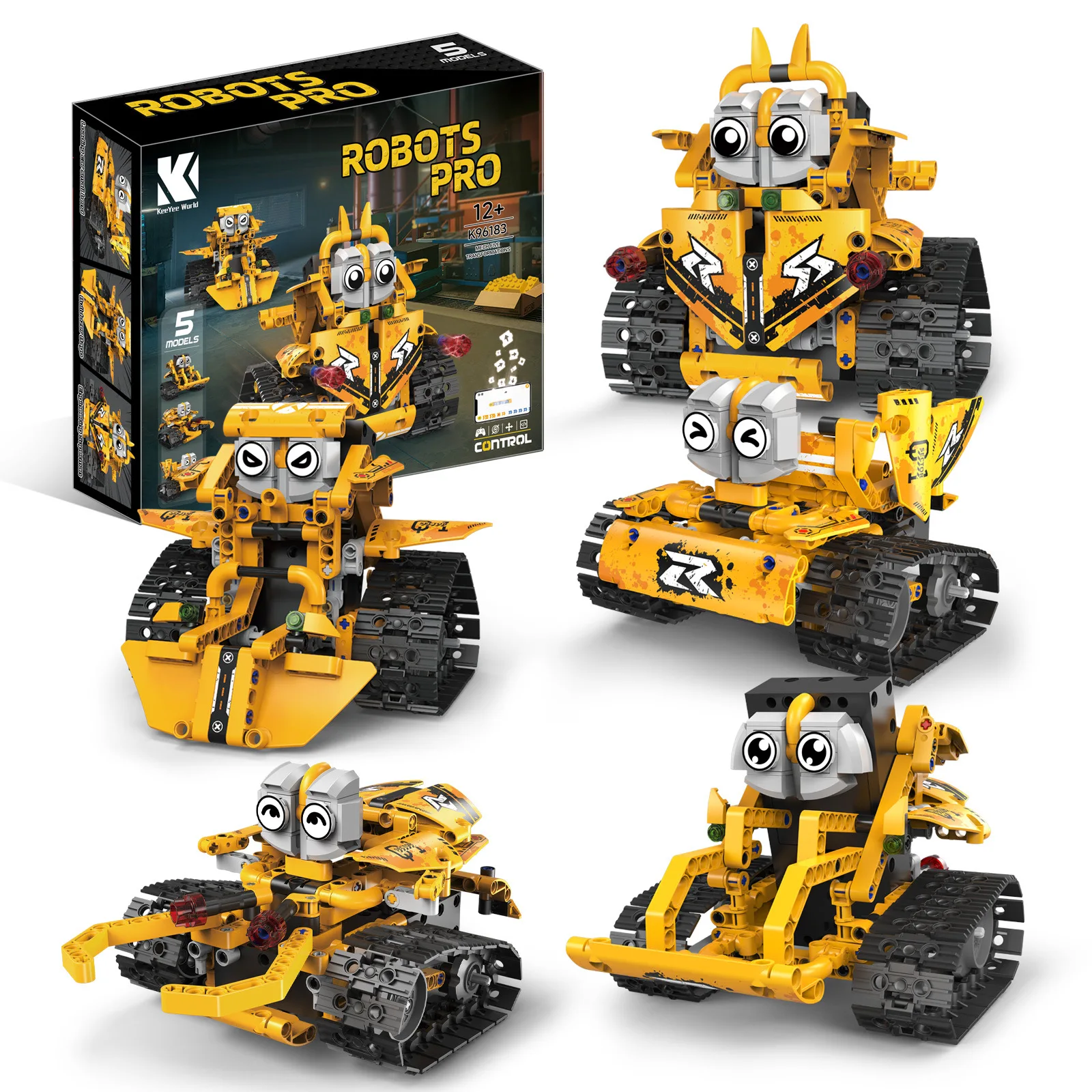 5-in-1 programmierbare ferngesteuerte elektrische Urban Engineering Vehicle Transformable Robot Building Blocks Weihnachtsgeschenk