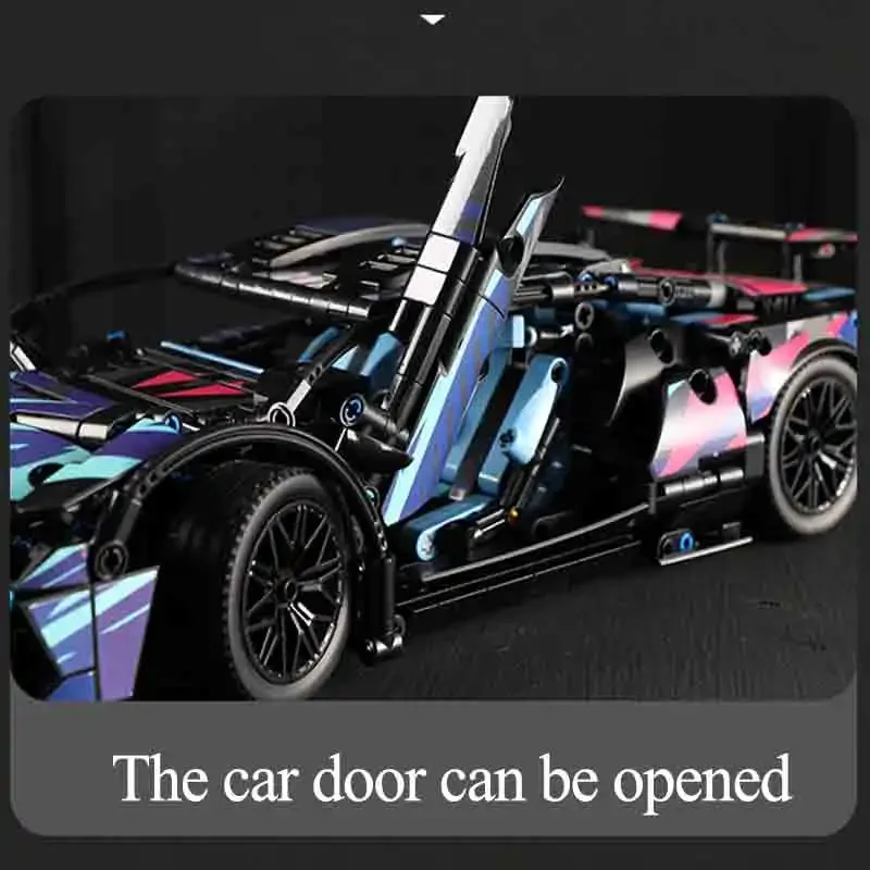 1314 Stuks Zwart Paars Lamborghinized Sian Sportwagen Bouwstenen Monteren Racevoertuig Bakstenen Speelgoed Verjaardagscadeau Voor Kid Boy
