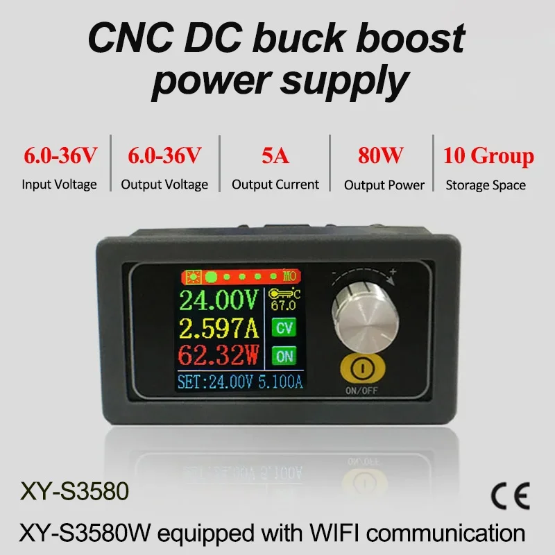 XYS3580 Adjustable Regulator CNC DC Buck Boost Converter Power Module Adjustable Regulated Laboratory Power Supply with/no Wifi