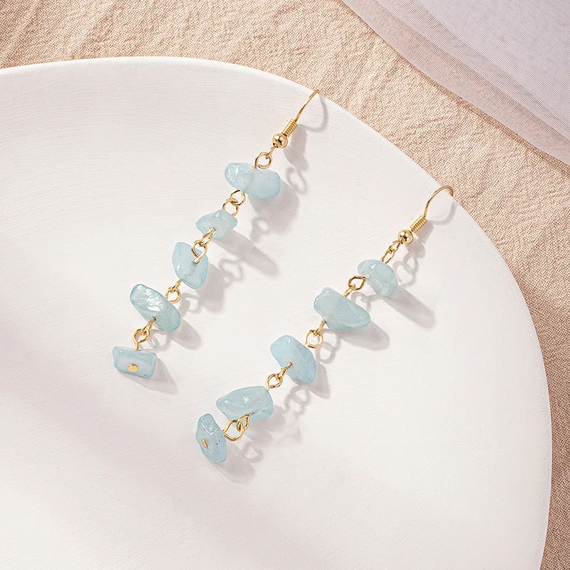 Natural Irregular Raw Stone Earrings Amethysts Apatite Lapis Quartz for Women Luxury Quality Jewelry Girls Gift
