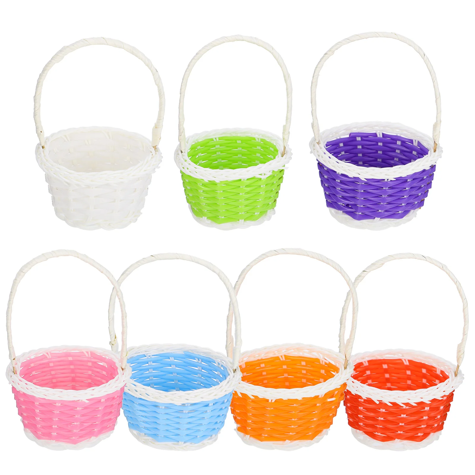 

7 Pcs Container Egg Basket Laundry Baskets Colorful Tote Plastic Gift Child with Lid