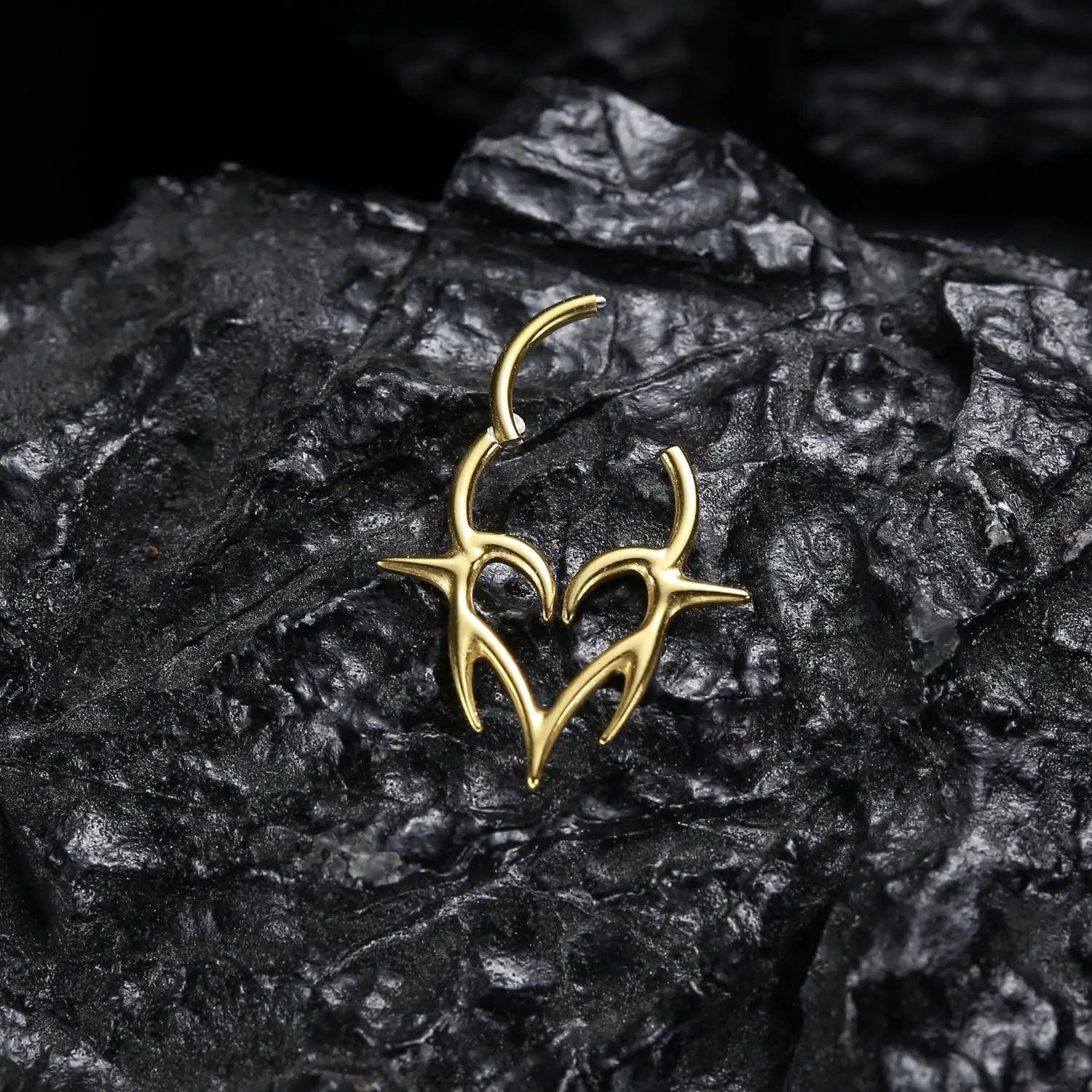 G23 Titanium Gold Hinged Segment Septum Piercing Nose Ring Hoop Cartilage Tragus Daith Clicker Earrings Punk Body Jewelry