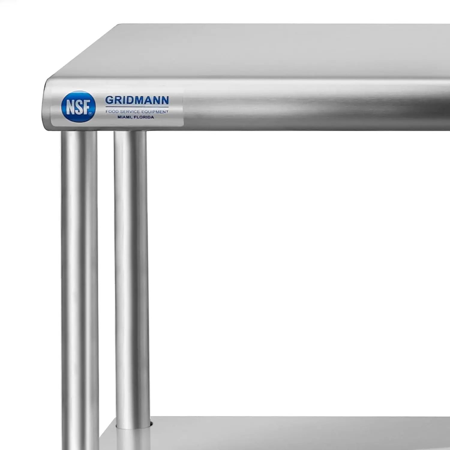 NSF Stainless Steel Commercial Kitchen Prep & Work Table Plus A 2 Tier Shelf - 72 in. x 12 in.