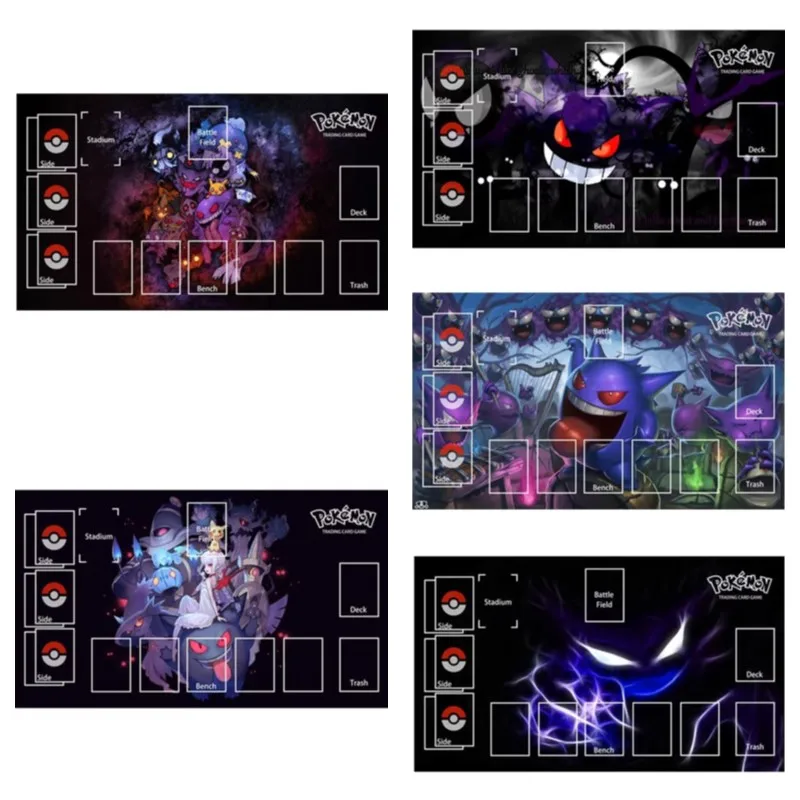 60*35*0.2cm Anime Pokemon GAME PTCG Dedicated Card Playmat Battle Against Gengar Series Hobbies Collection Gifts Toys