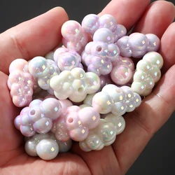 10Pcs 18x25mm AB Colorful Clouds Beads Acrylic Loose Spacer Beads For Jewelry Making DIY Pendant Necklace Earring Accessories