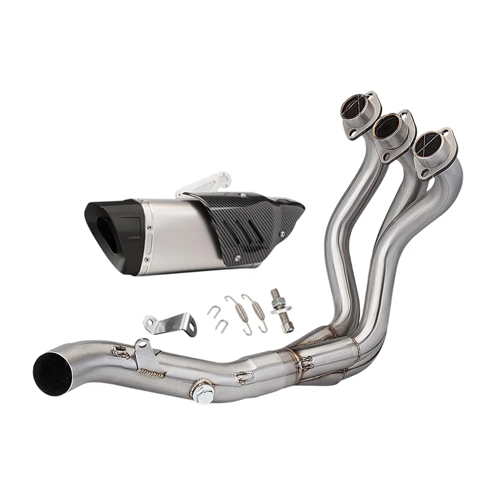 Für Yamaha MT-09 FZ09 XSR900 14-21 Auspuffrohre Auspuffsysteme Komplettes System Auspuff-Vorderrohr Schalldämpfer Endrohre – Detail 2