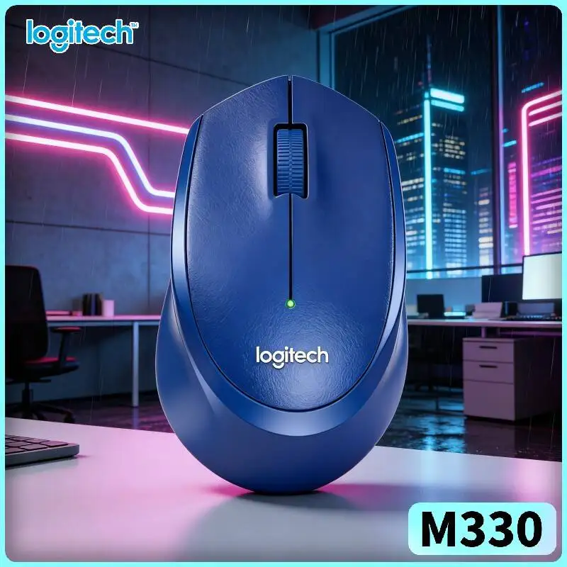 

Logitech M330 Silent Plus Wireless Mouse 2.4GHz USB Receiver Slim Grip for Desktop Office Laptop Desk Pad