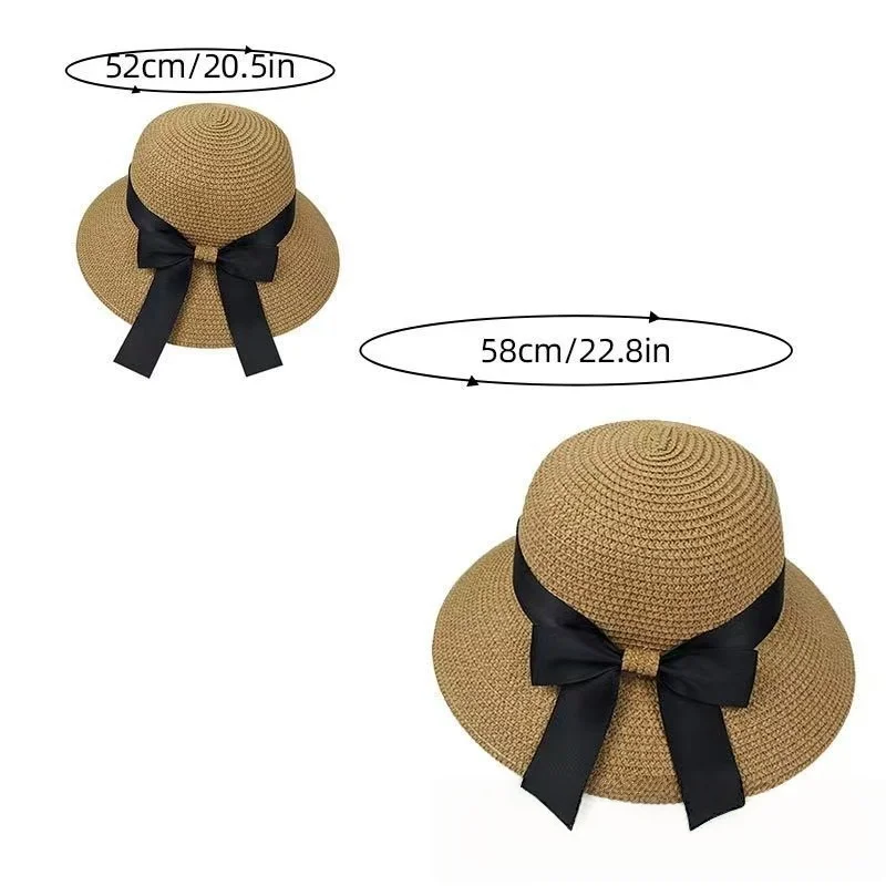 Neuer Sommer Eltern-Kind Bucket Hat Sonnenhut Damen Blumenkranz Mädchen Outdoor Strand Reise Sonnenschutz Strohhut Damenhut – Detail 4