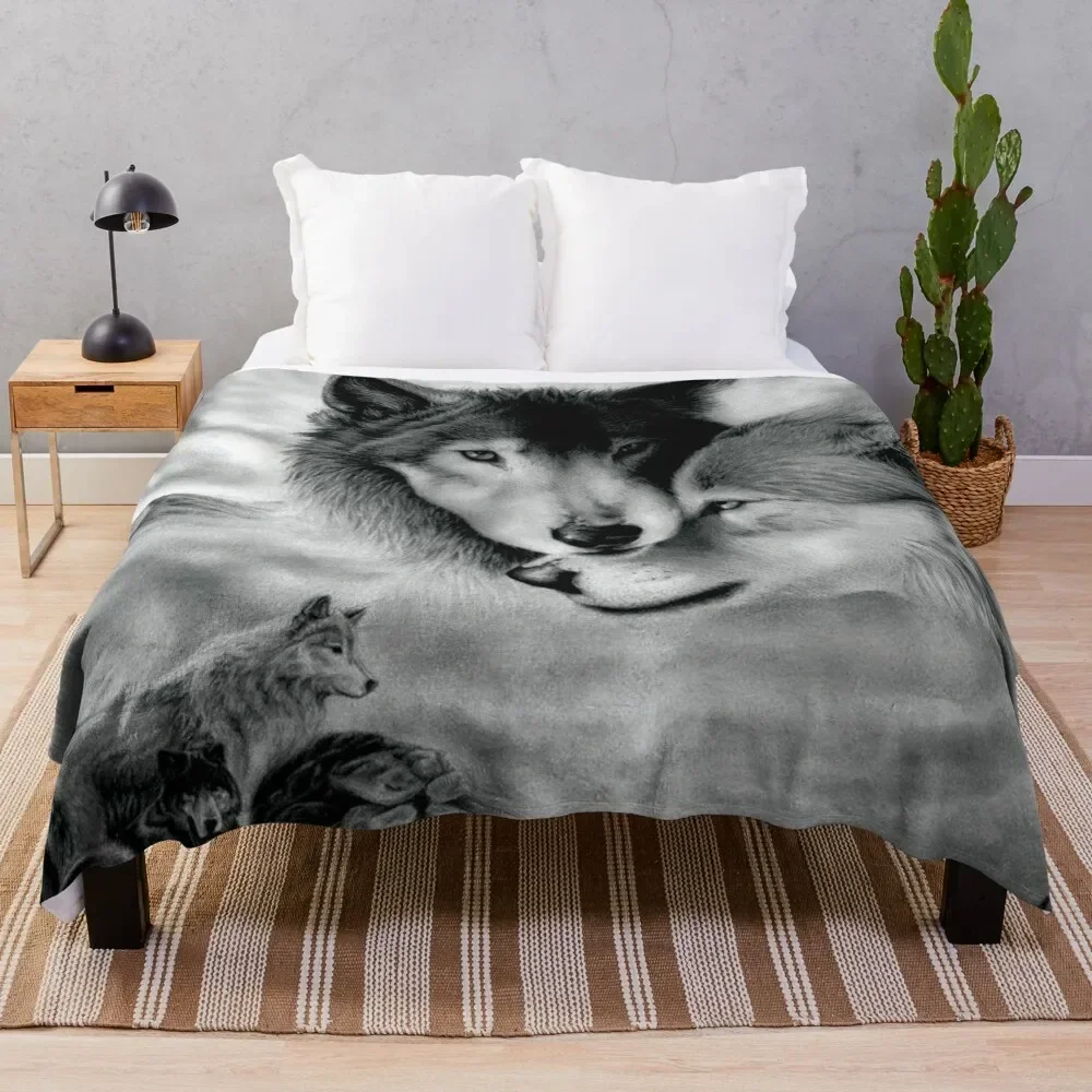 

Wolf Couple - Comforting Throw Blanket Giant Sofa Decorative Throw Kid'S Blankets