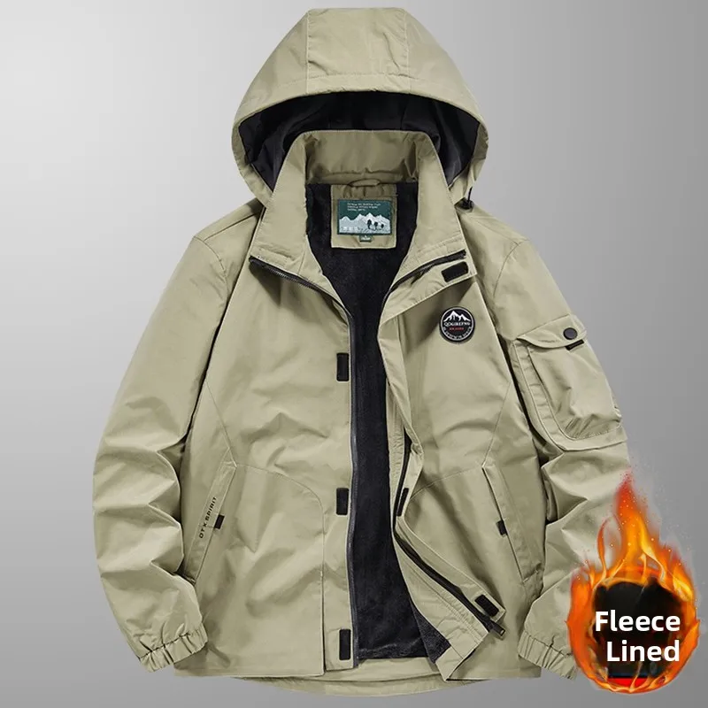 

Мужская утепленная куртка большого размера, свободного кроя, для активного отдыха, ветрозащитная, теплая, хлопковая, с множеством карманов, рабочая одежда, верхняя одежда