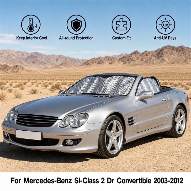 

For Mercedes-Benz Sl-Class 2 Dr Convertible 2003-2012 Car Window Sunshades UV Block Privacy Heat Insulated Foldable Car Curtain