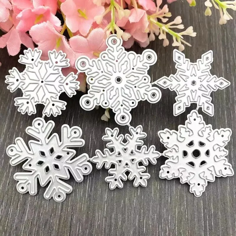 6 stylesChristmas Snowflake Metal Cutting Dies Scrapbooking Photo Die Cut Embossing Cutter Decoration view 3