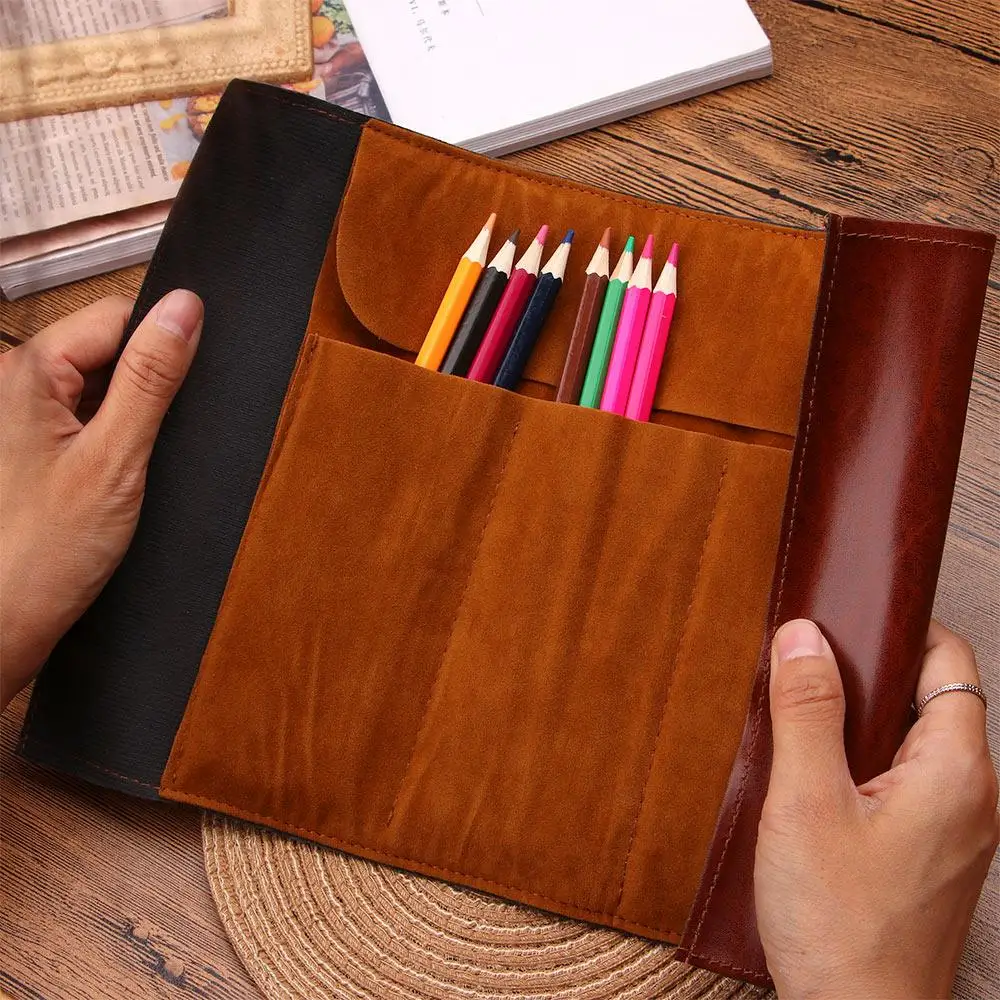 

Fashion Roll Retro Vintage Pen Pencil Case for School Case Bag Purse Pouch Leather Cosmetic Make Up PU Bag