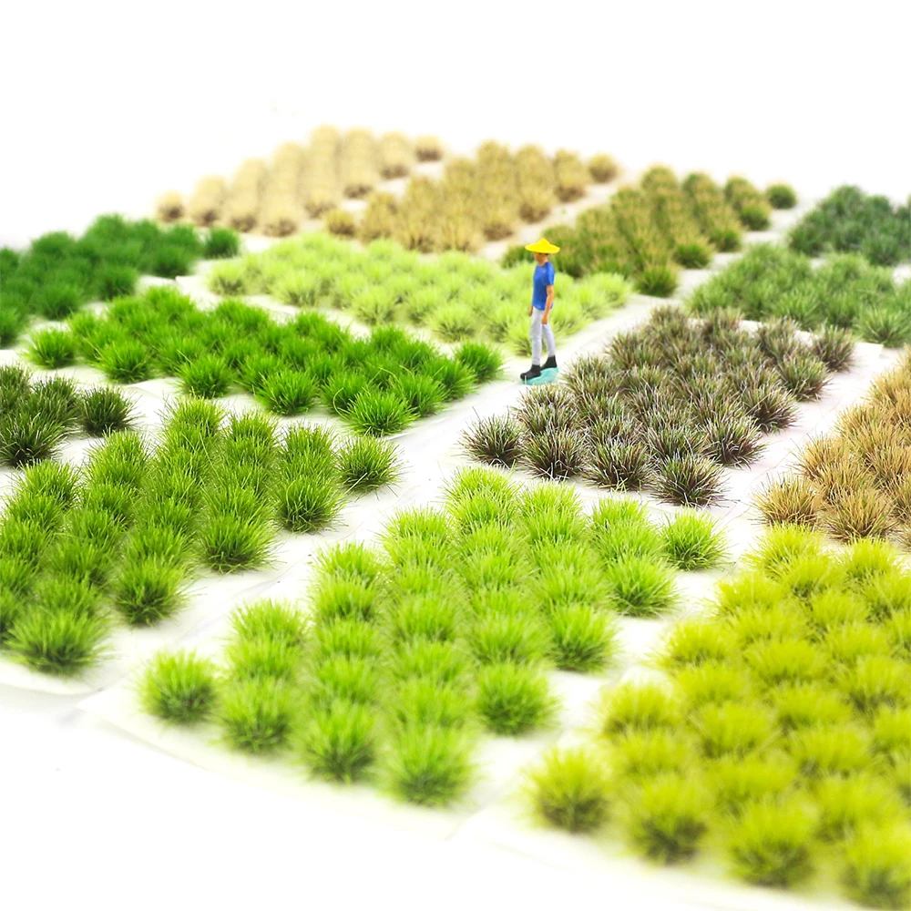 ミニ静的草モデル人工草房状地形マイクロ風景鉄道/軍事/庭農場シーン材料 32 個