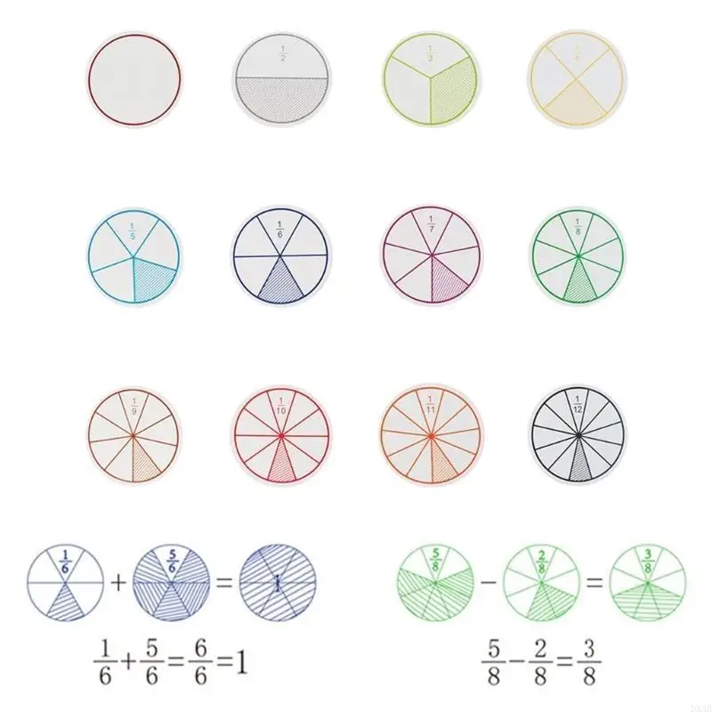 DXAB 12/16PCS CLASSROOM CARRALCES DORCLES PROPS FRACTIONS CORCLES