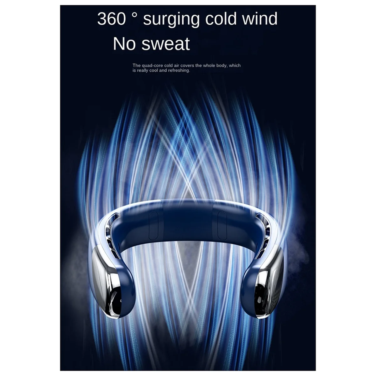 

Well Made-Portable Neck Fan Rechargeable - 3000MAh Capacity Bladeless Hanging Neck Fan Cooling Cooler Fan White