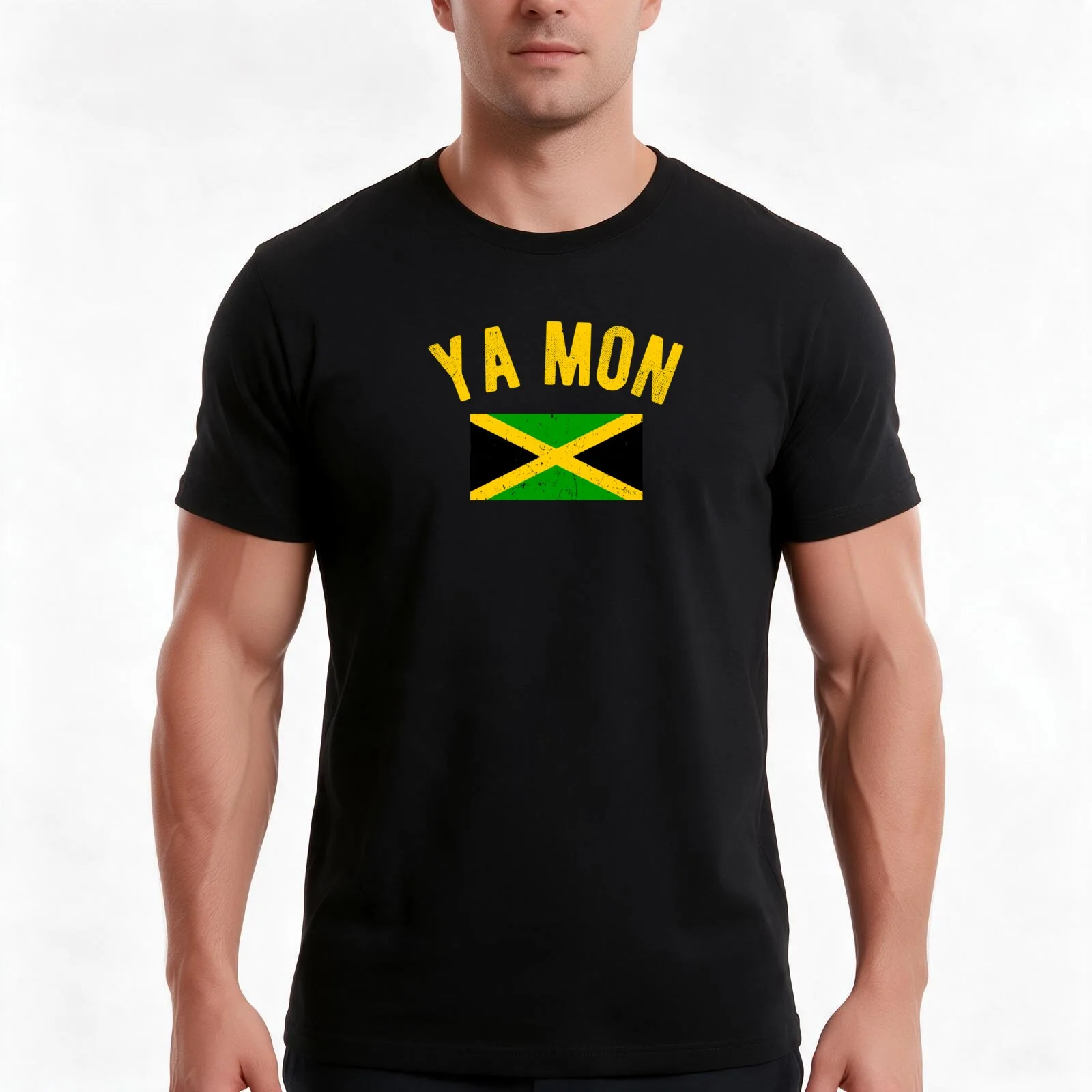 Ya Mon Jamaica Slang Funny Jamaican Phrase T-Shirt, Summer Casual Cotton Tee, Oversized Streetwear Tops, Vintage Graphic Print