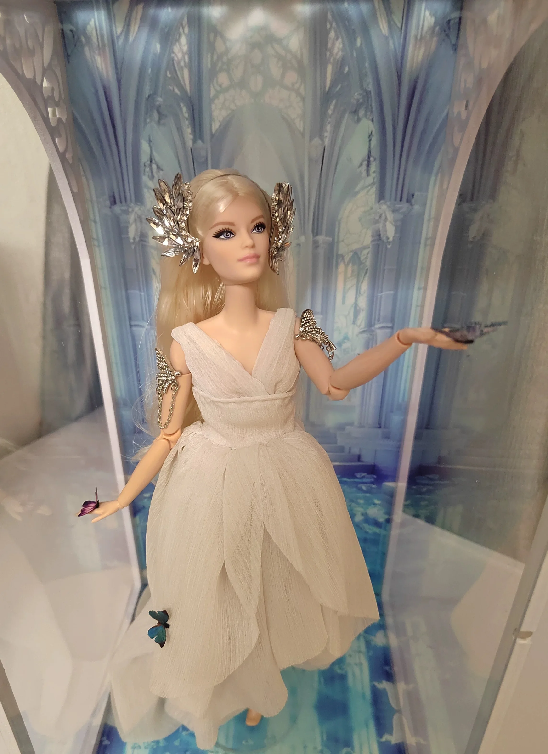 1/6 BJD دمية مجوهرات اكسسوارات افتتاح قابل للتعديل رائعة فاخرة فراشة الماس حلقة للذراع ل 30 سنتيمتر عارضة أزياء دمية