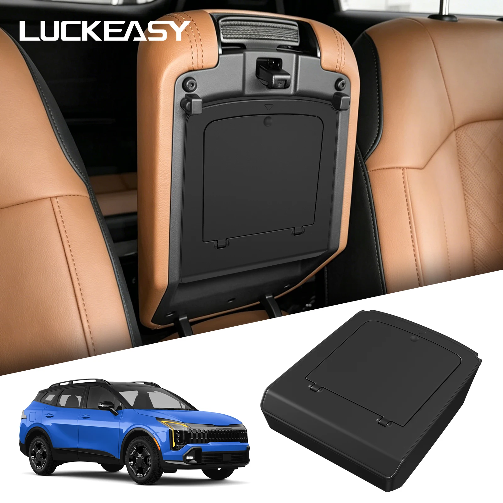 LUCKEASY für Kia Sportage NQ5 2023-2026 Auto-Armlehnenbox Versteckte Aufbewahrungsbox Innenzubehör Mittelkonsolen-Aufbewahrungsbox