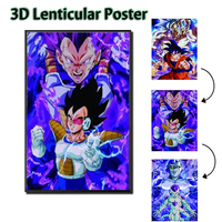 Anime 3D Lenticular Dragon Ball Poste Son Gohan/Vegeta/Frieza Birthday Gifts 3D Flip Picture Room Decoration Art Home Decoration