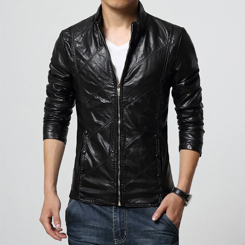 Men\'s PU Jackets Coats Motorcycle Leather Jackets Men Autumn Spring Leather JACKET and coat Casual Biker Jacket Male Outerwear