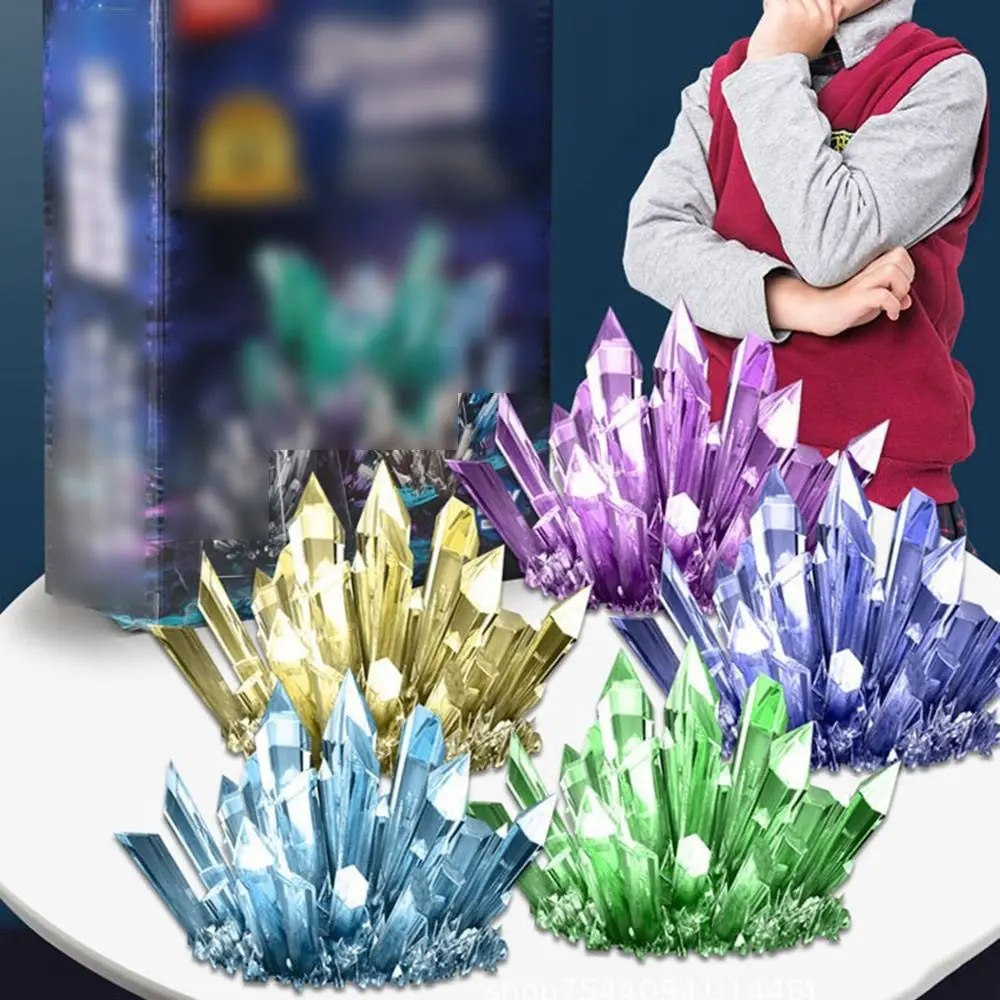 Display Cases Crystal Growing Kit Vibrant Colored Crystals Grow a Crystal DIY Educational Science Toys Mold Shapes