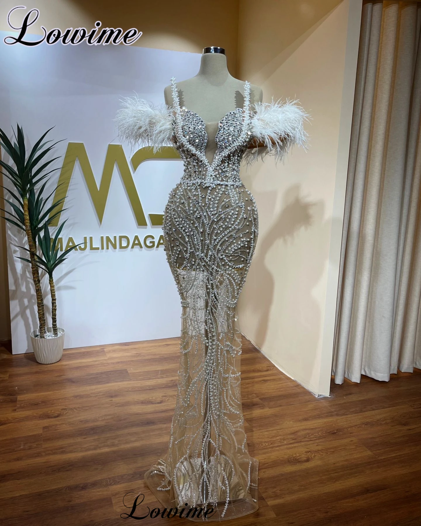 Luxury Illusion Beaded Celebrity Dresses Mermaid Off Shoulder Sweetheart Red Carpet Runway Dresses For Women Vestidos De Gala