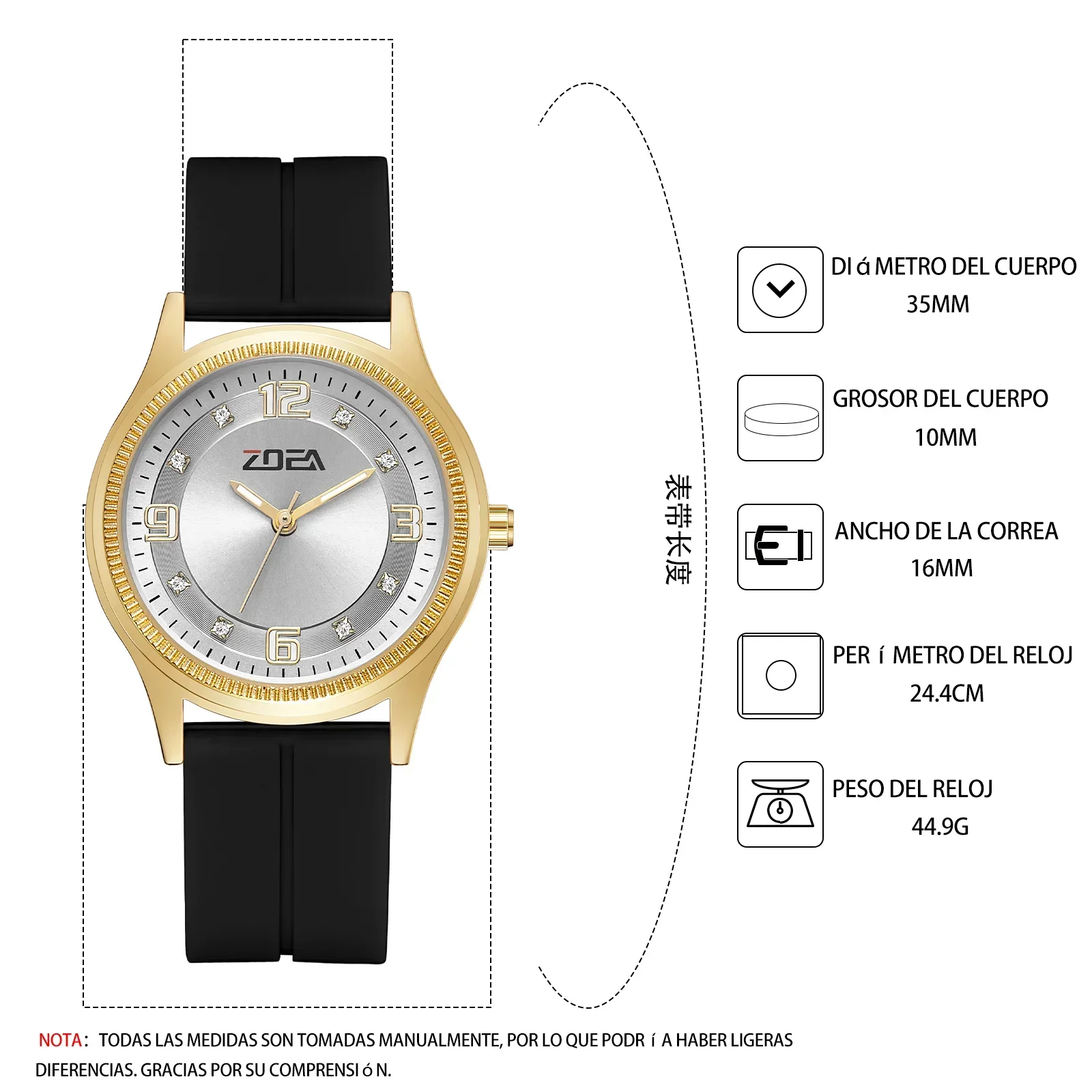 

ZOEA Fashion Silicone Ladies Watch, 30M Waterproof, Digital Dial, Perfect Gift for Girls