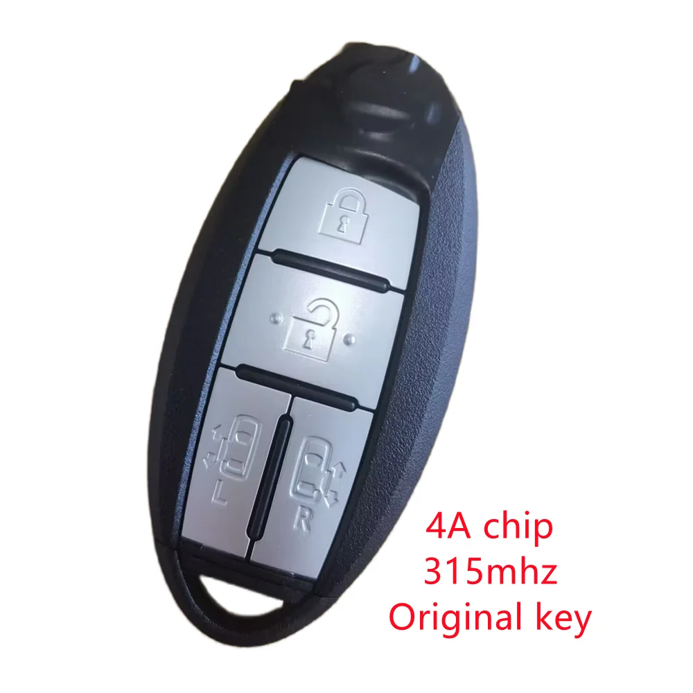 Original Smart Key for Nissan QUEST SERENA C27 315MHZ TNX2 ID4A Chip Keyless Entry Car Remote Control Key S180144602 with blade