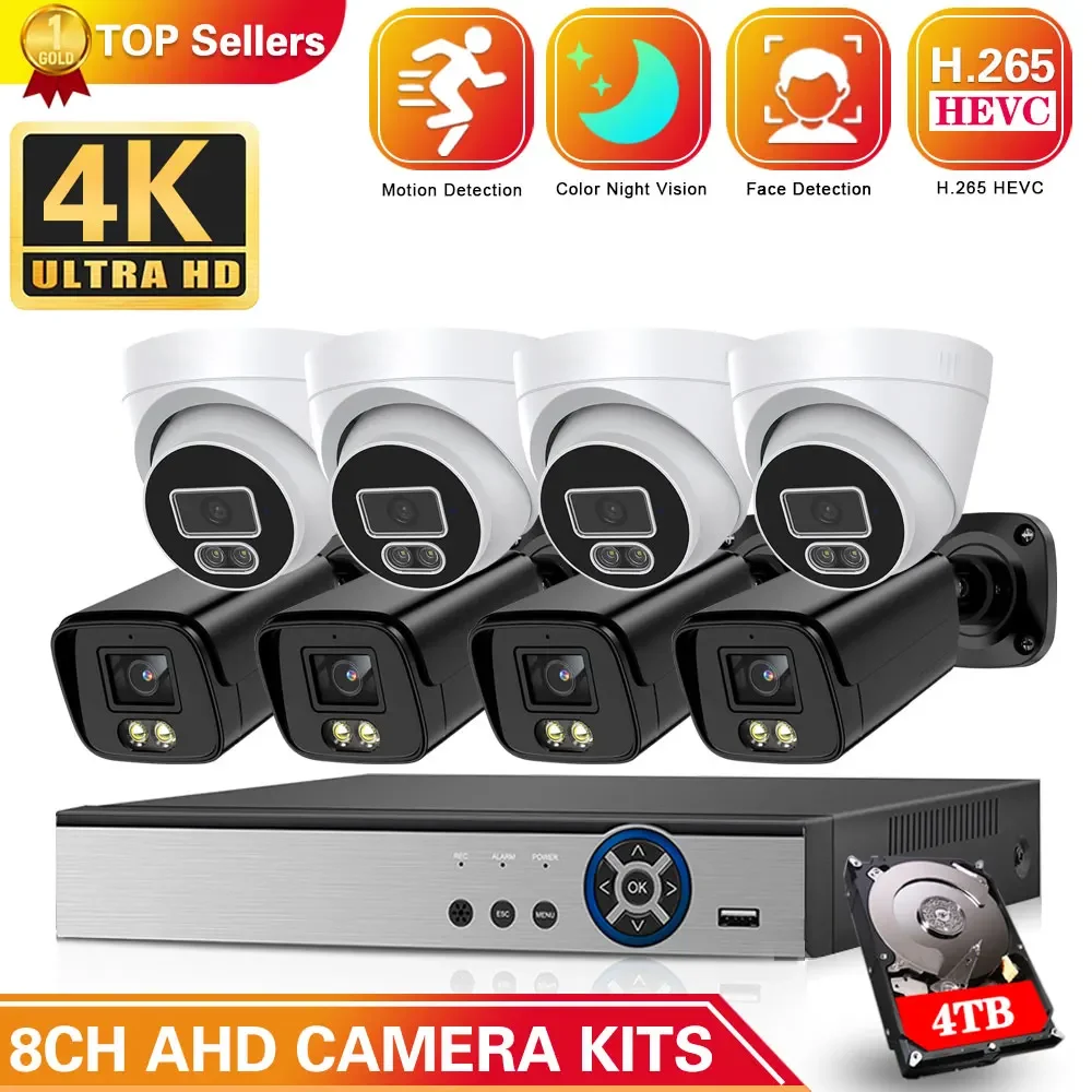 

8MP 8CH DVR Camera Video Surveillance System Full Color Night Vision AHD Security Camera Kit 4CH XMEYE CCTV Surveillance Set 4K