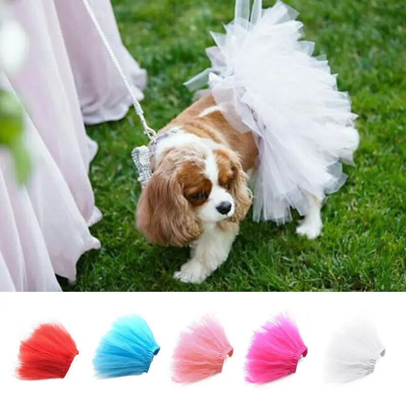 Falda tutú de malla con babero disfraz para perro pequeño - imagen 3