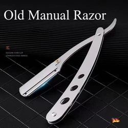 Men's Folding Manual Shaver Men Professional Barber Razor Straight Edge Stainless Steel Folding Shaving Shave Skeleton Skull