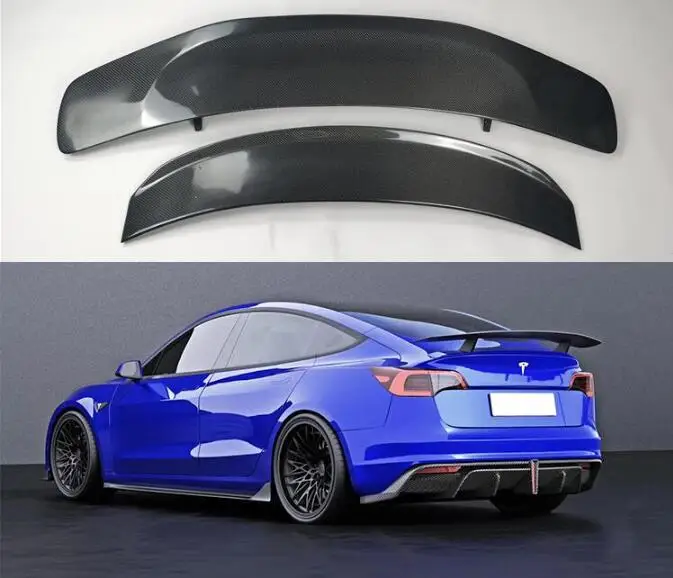 FRP/ Forged Carbon Fiber Car Rear Wing Trunk Lip Spoiler For Tesla Model 3 2018 2019 2020 2021 2022 2023