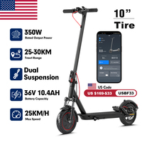 Mankeel MK085 Pro Electric Scooter 350W 36V Max 19MPH Dual Shock Absorption 19Miles Long Range Smart APP Commute E-scooter Adult