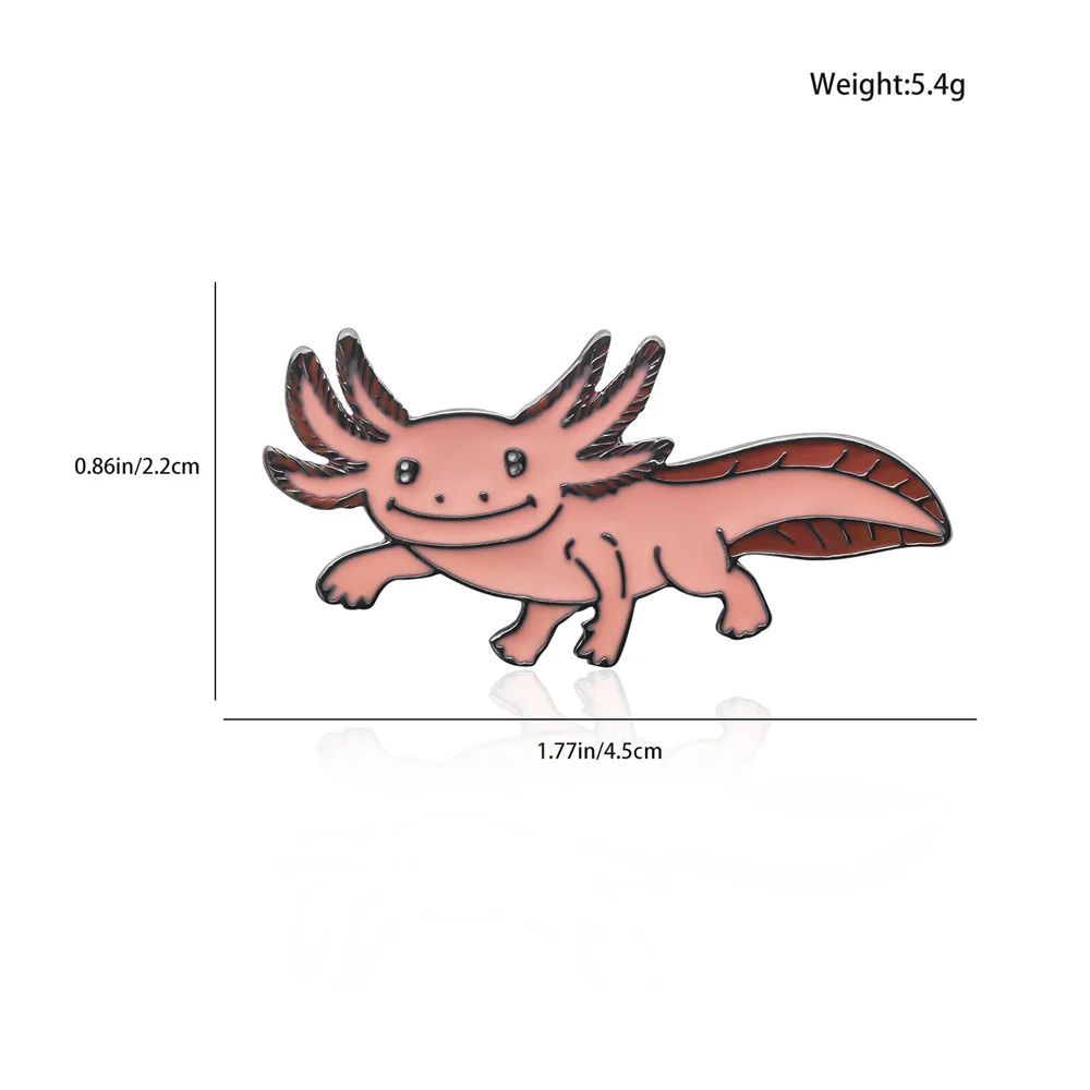 Salamanderピンかわいい動物axolotlエナメルブローチ絶妙なラペルバックパックハットバッジ動物用ジュエリーギフト