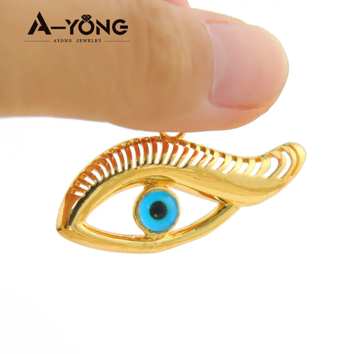 Arabische Mode Quasten-Anhänger 21k Vergoldete Zirkonia-Augen Hip-Hop Halskette Anhänger Dubai Damen Event Party Schmuck Geschenke – Detail 19