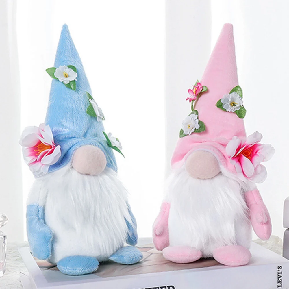 Mother's Day Flower Gnome Doll Handmade Swedish Tomte Spring Easter Elf Faceless Doll Decoration Ornaments Valentine's Day Gift