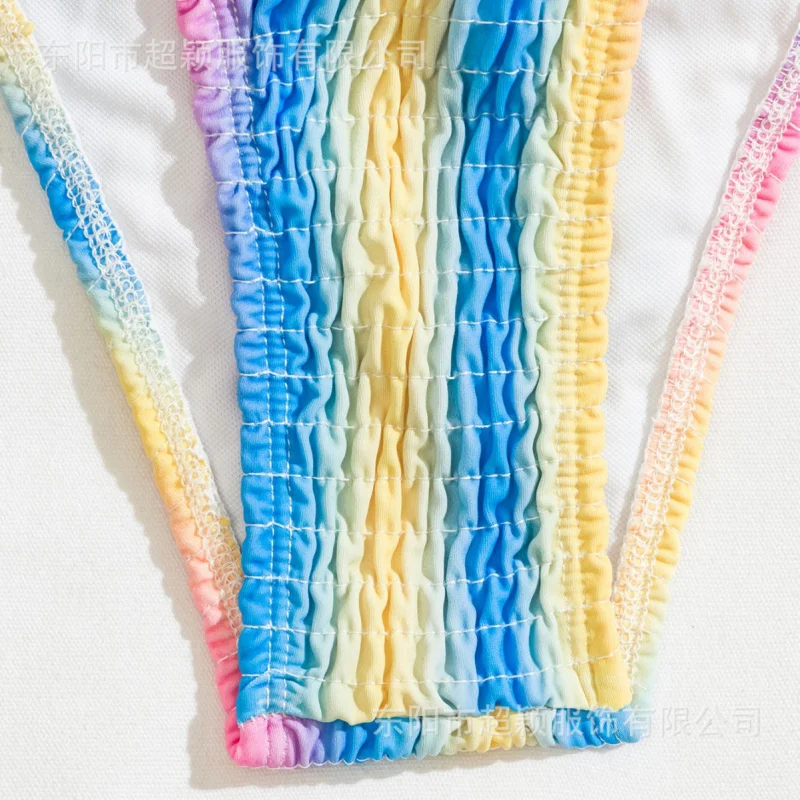 Special Offer Sexy Printed Multicolor Cable Striped Sexy Bikini Swimsuit Hot New StylebikiniSwimwear
