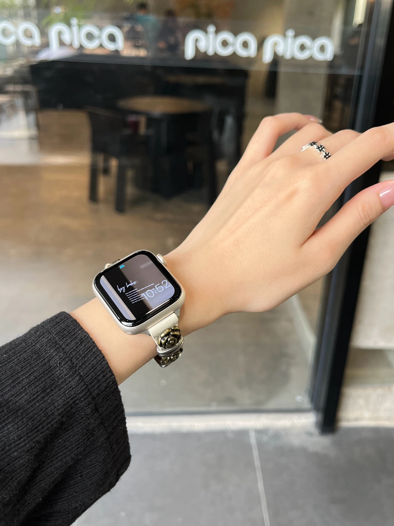 Leather Loop For Apple Watch band women white Ultra 10/9/8/7/6/5/4/3/2/1 SE 38mm 40mm 41mm 42mm 44mm 45mm 46mm