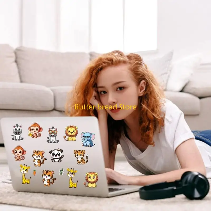 W89C Pack Of 8 Set Cartoon Animal Puzzle Stickers 8 Sheets PVC Materials For Handcraft Scrapbooking And Creative Decoration