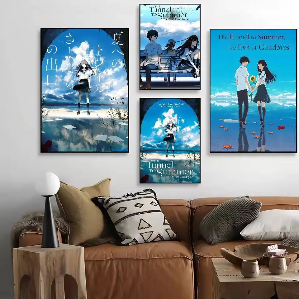 Anime Tunnel to summer the exit of Goodbyes Poster Waterproof HD Art Wall Decal Self-Adhesive Print. Aesthetic Home Room Decor f