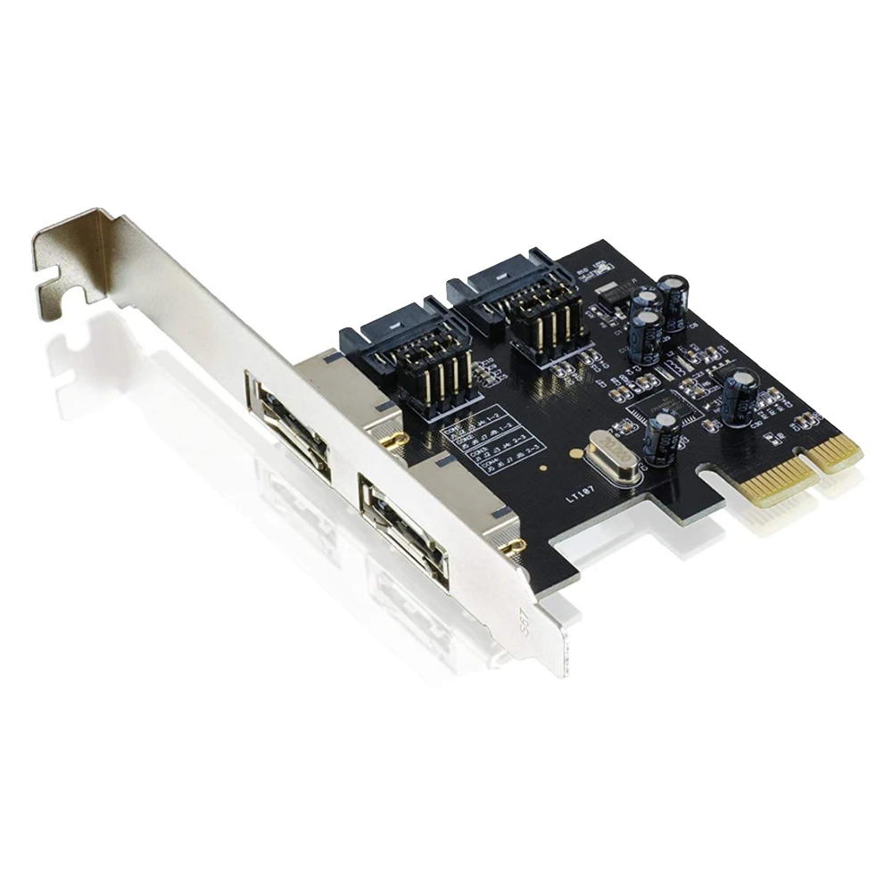 PCI-Express PCIe 2.0 Controller Card Interface Card for SATA III ESATA III SSD HDD Drives - 6Gbit S - 2X Internal