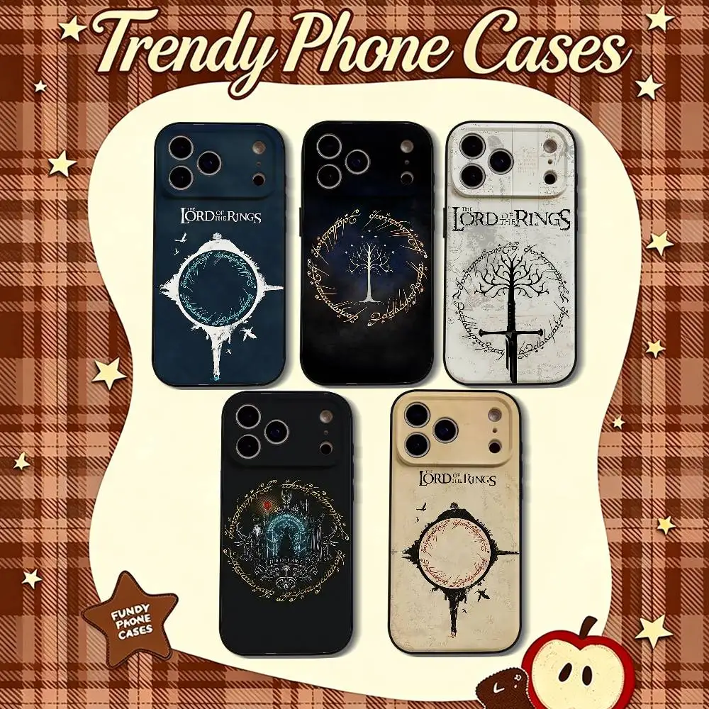 Coque de téléphone L-Lord Of The R-Rings pour iPhone 17 15 Pro Max 14 Pro 12 11 13 Mini X XR XS 16 Plus SE, coque arrière